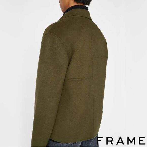 FRAME **NWT** Double Face Wool Jacket in Olive Green - Picture 8 of 11